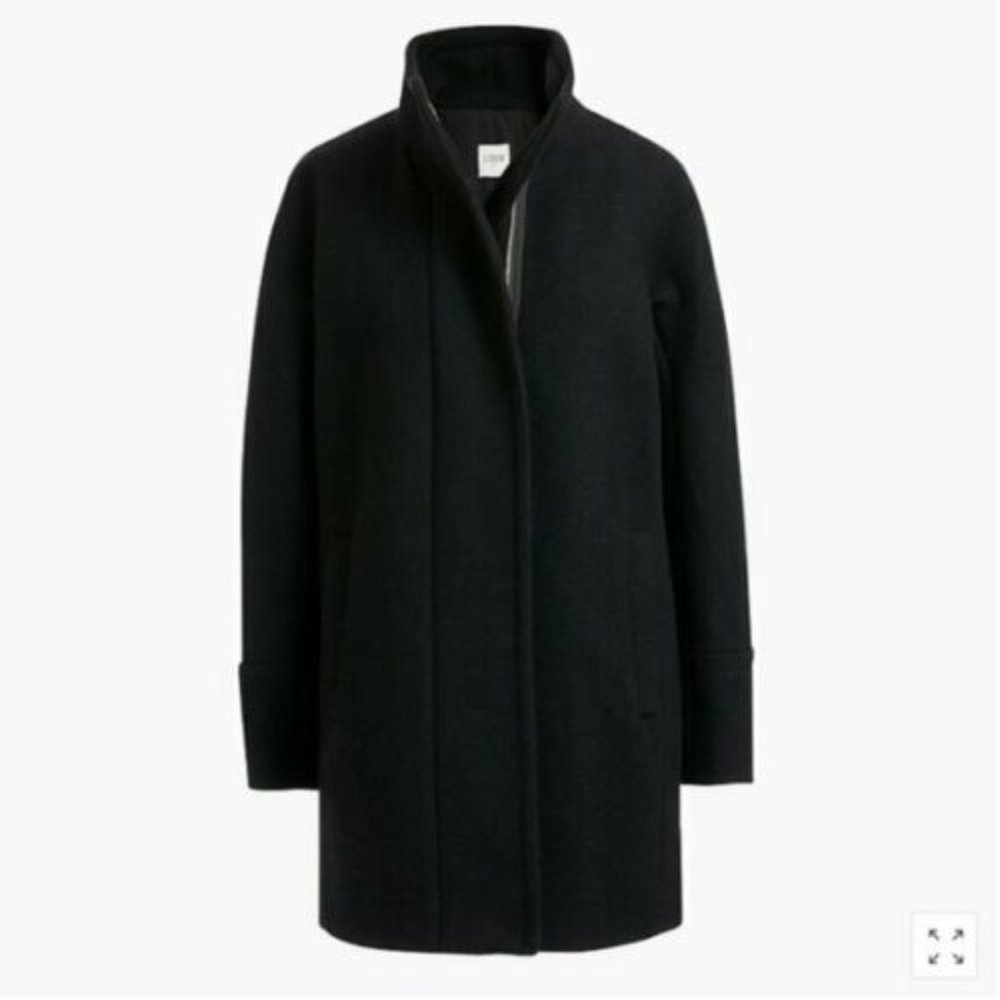 J Crew stadium cloth cocoon coat navy blue